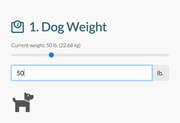 Step 1 Dog Calorie Calculator